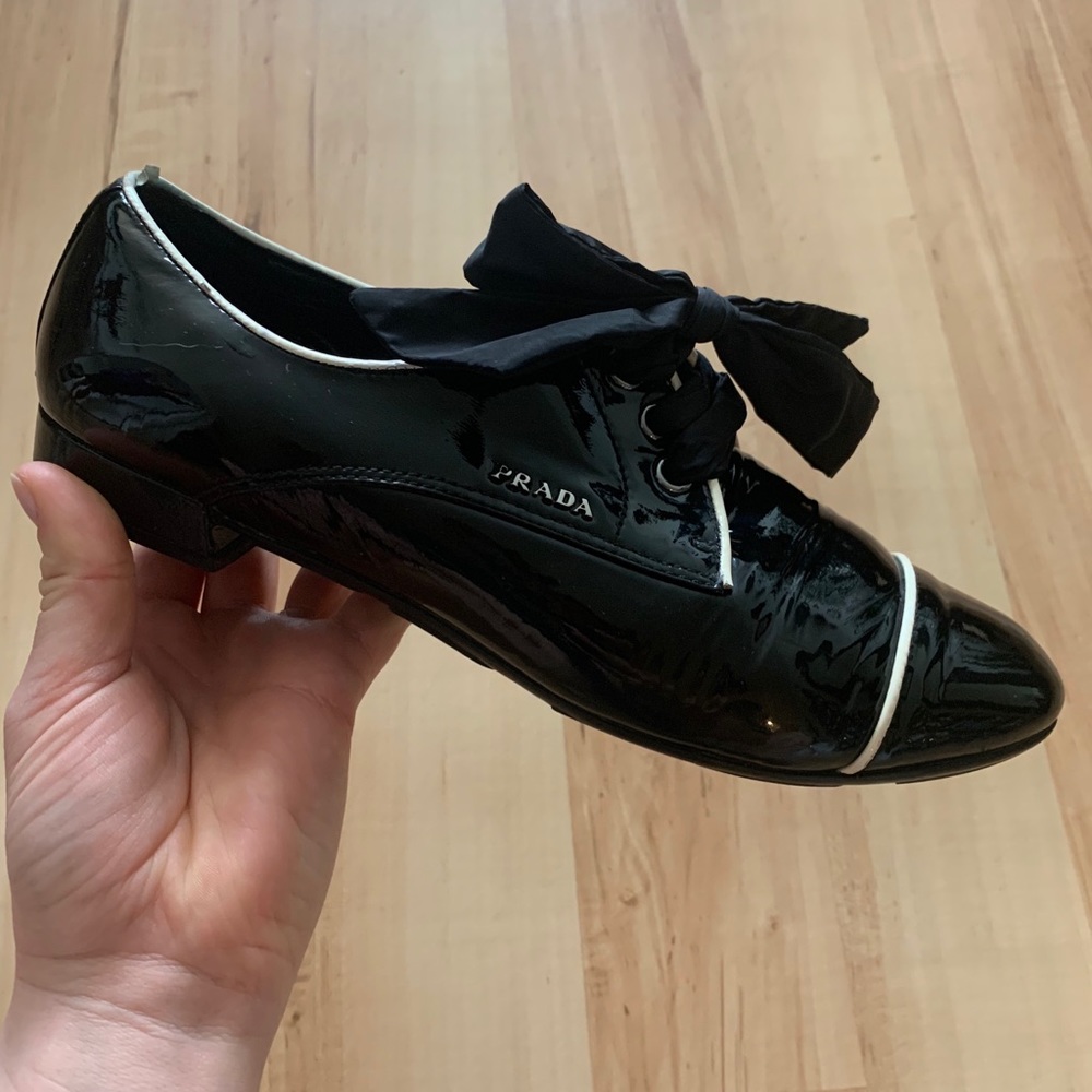 PRADA black patent Oxfords